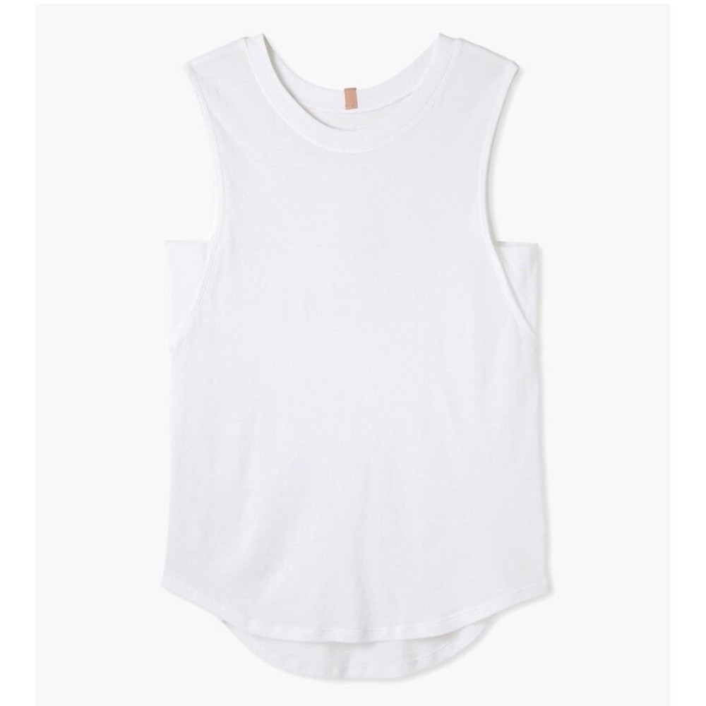 Lunya Women's White Organic Pima Sleep Muscle Shirt Sleeveless Tank Sz Medium - Picture 1 of 6